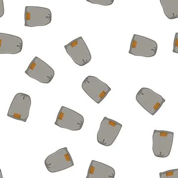 Pattern male winter hat man cartoon vector Illustrazione stock