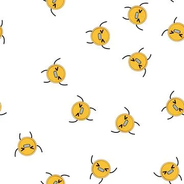 Pattern man coin character cartoon vector イラスト素材