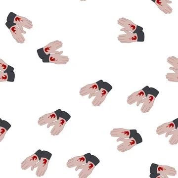 Pattern man gloves welding cartoon vector Stock Illustration