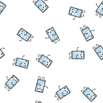 Pattern man phone character cartoon vector Stockillustratie