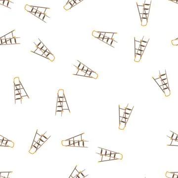 Pattern man step ladder cartoon vector イラスト素材