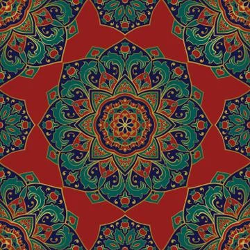 Pattern of mandalas for textile. Stock Illustration