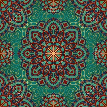 Pattern of mandalas for textile. Stock Illustration