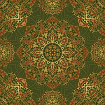 Pattern of mandalas for textile. Stock Illustration