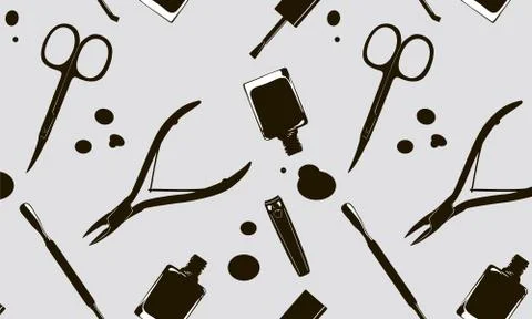 Pattern Manicure set Stock Illustration