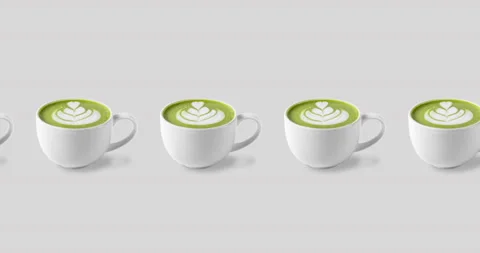 Pattern with many coffee cups animated on a white background Stock Footage 132753927