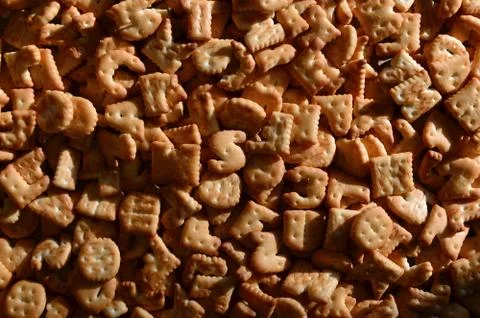 Pattern of many cracker letters Stock Photos