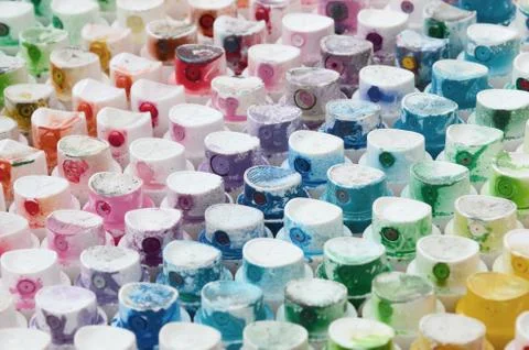 A pattern from a many nozzles from a paint sprayer for drawing graffiti, smea Stock Photos