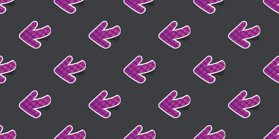 Pattern of Many Paper Cut Arrow Symbols Pointing to the Same Direction Colo.. Stock Illustration