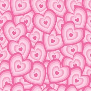 .Pattern - many pink romantic and sweet hearts. Stock Illustration