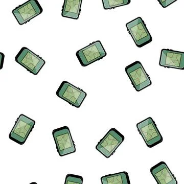 Pattern map gandheld gps cartoon vector Stockillustratie