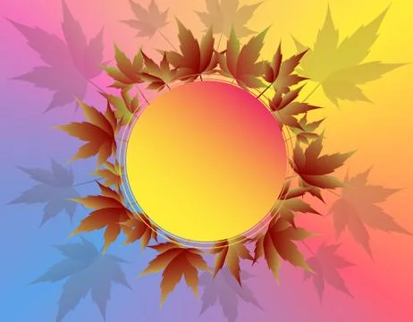 Pattern of maple leaves in pastel colors. Place for advertising, announcement Illustrazione stock