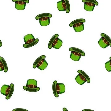 Pattern march leprechaun green hat cartoon vector Stock Illustration