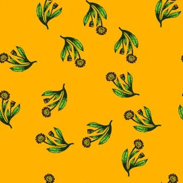 Pattern marigold calendula sketch hand drawn Stock Illustration