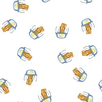Pattern marine jellyfish cartoon vector Stockillustratie