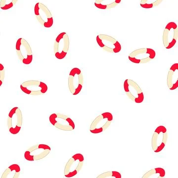 Pattern marine lifebuoy cartoon vector Illustrazione stock