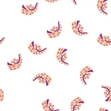 Pattern marine octopus tentacle cartoon vector Stock Illustration