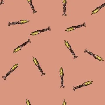 Pattern market candlestick sketch hand drawn Stock Illustration