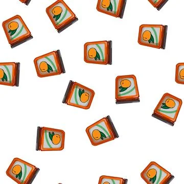 Pattern marmalade jam fruit food cartoon vector Stock Illustration