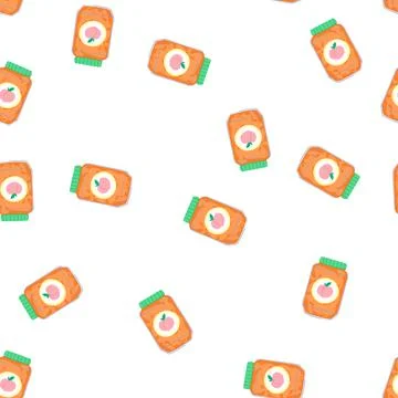 Pattern marmalade jam jar cartoon vector Stockillustratie