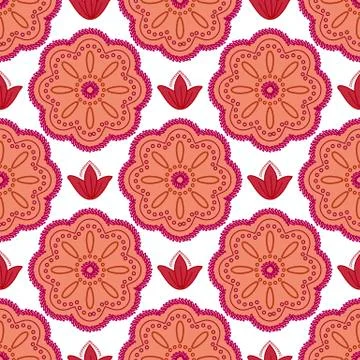 Pattern maroon flowers Stockillustratie