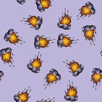 Pattern marshmallows campfire sketch hand drawn Stock Illustration