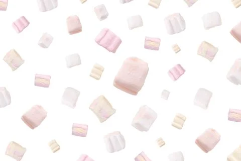 Pattern of marshmallows isolate Stock Photos