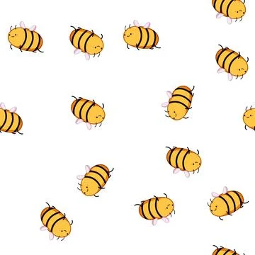 Pattern mascot bee character cartoon vector イラスト素材