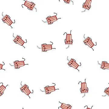 Pattern mascot soda cup character cartoon vector Stock Illustration