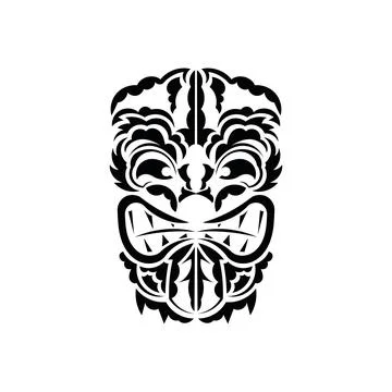 Pattern mask. Black tattoo in the style of the ancient tribes. Simple style.  Illustrazione stock