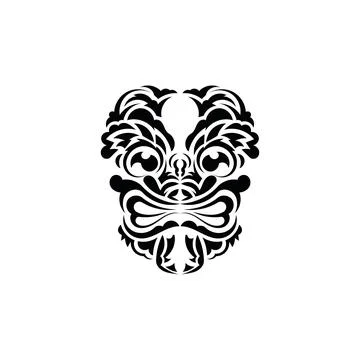 Pattern mask. Black tattoo in the style of the ancient tribes. Hawaiian style Stock Illustration