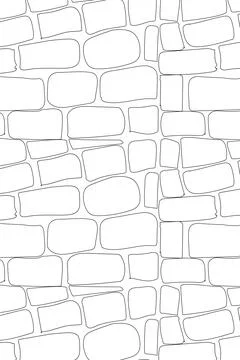 Pattern of masonry in sketch on white background Stock Illustration