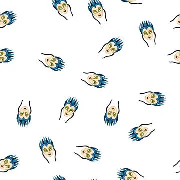 Pattern masquerade carnival mask cartoon vector 스톡 일러스트