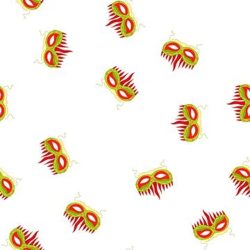 Pattern masquerade carnival mask cartoon vector Illustrazione stock