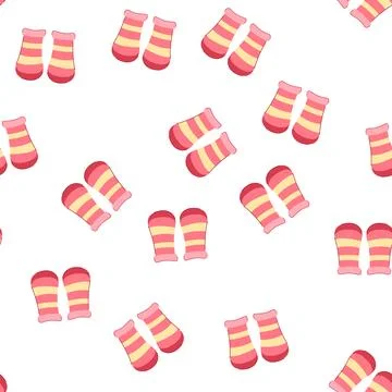 Pattern match toddler socks cartoon vector Stock Illustration