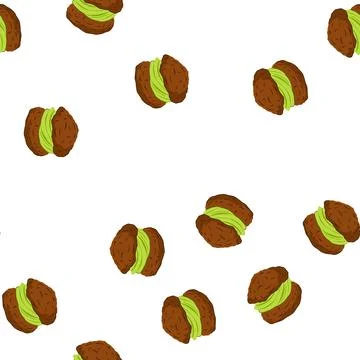 Pattern matcha cream filling in chocolate choux pastry dessert Stock Illustration