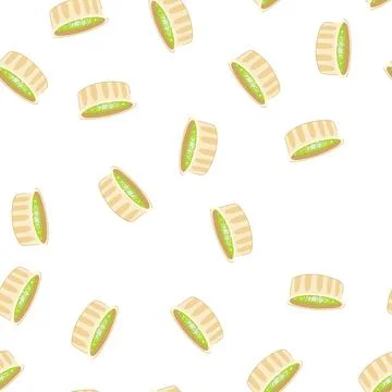 Pattern matcha dessert serving in small individual bowl Stock Illustration