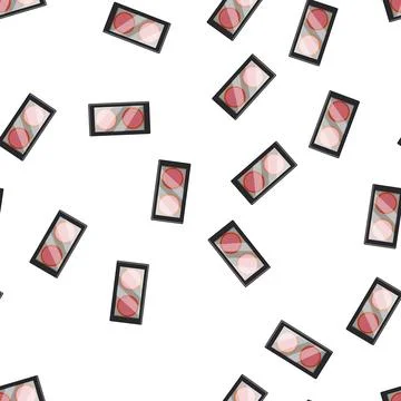 Pattern matte blush compact cartoon vector Stock Illustration