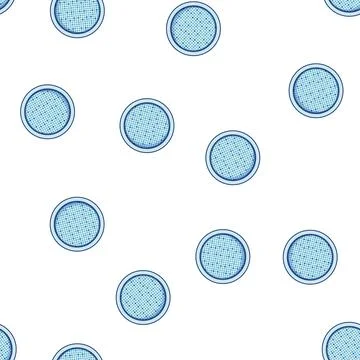 Pattern mattress top view pool cartoon vector Stock Illustration