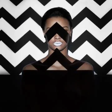 Pattern me pretty. Digitally enhanced shot of a beautiful nude woman posing a Foto stock