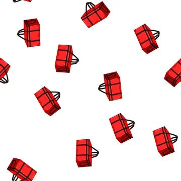 Pattern meal food delivery bag cartoon vector Stock Illustration