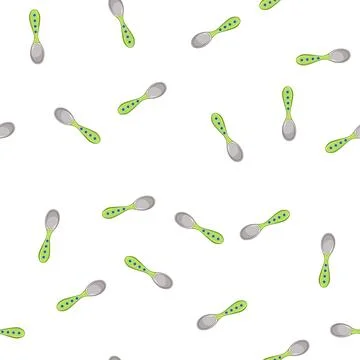 Pattern meal toddler spoon cartoon vector Stock Illustration