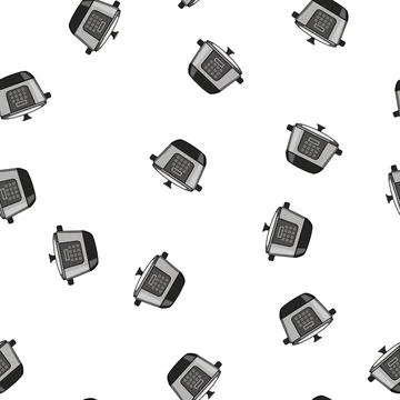 Pattern meals slow cooker cartoon vector Stock Illustration