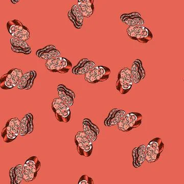 Pattern meat beef sketch hand drawn Stock Illustration