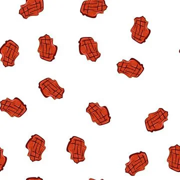 Pattern meat steak grill cartoon vector Stock Illustration
