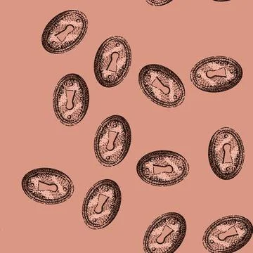Pattern mechanism keyhole sketch hand drawn Stock Illustration