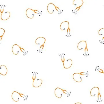 Pattern medic stethoscope cartoon vector Stock Illustration