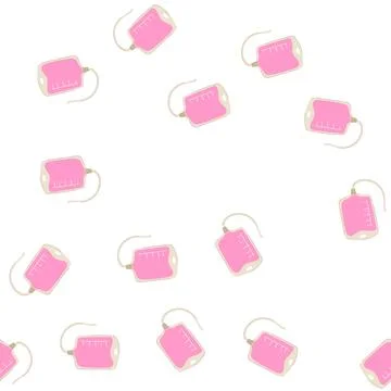 Pattern medical iv drip bag cartoon vector イラスト素材
