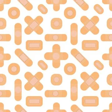 Pattern with medical plasters. Medical pattern Stock Illustration