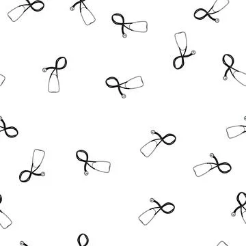 Pattern medical stethoscope cartoon vector Stock Illustration